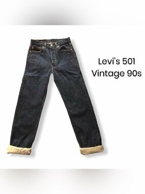 Levi's Men’s Dark Indigo Straight 501 Jeans